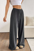 Solid Drawstring Waist Knit Pants
