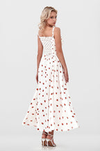 Low Neck Strap High Waist Slit Floral Dress
