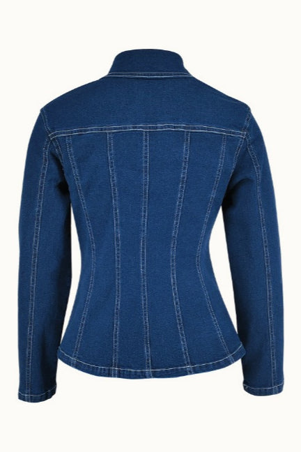 Fitted Long Sleeve Denim Jacket