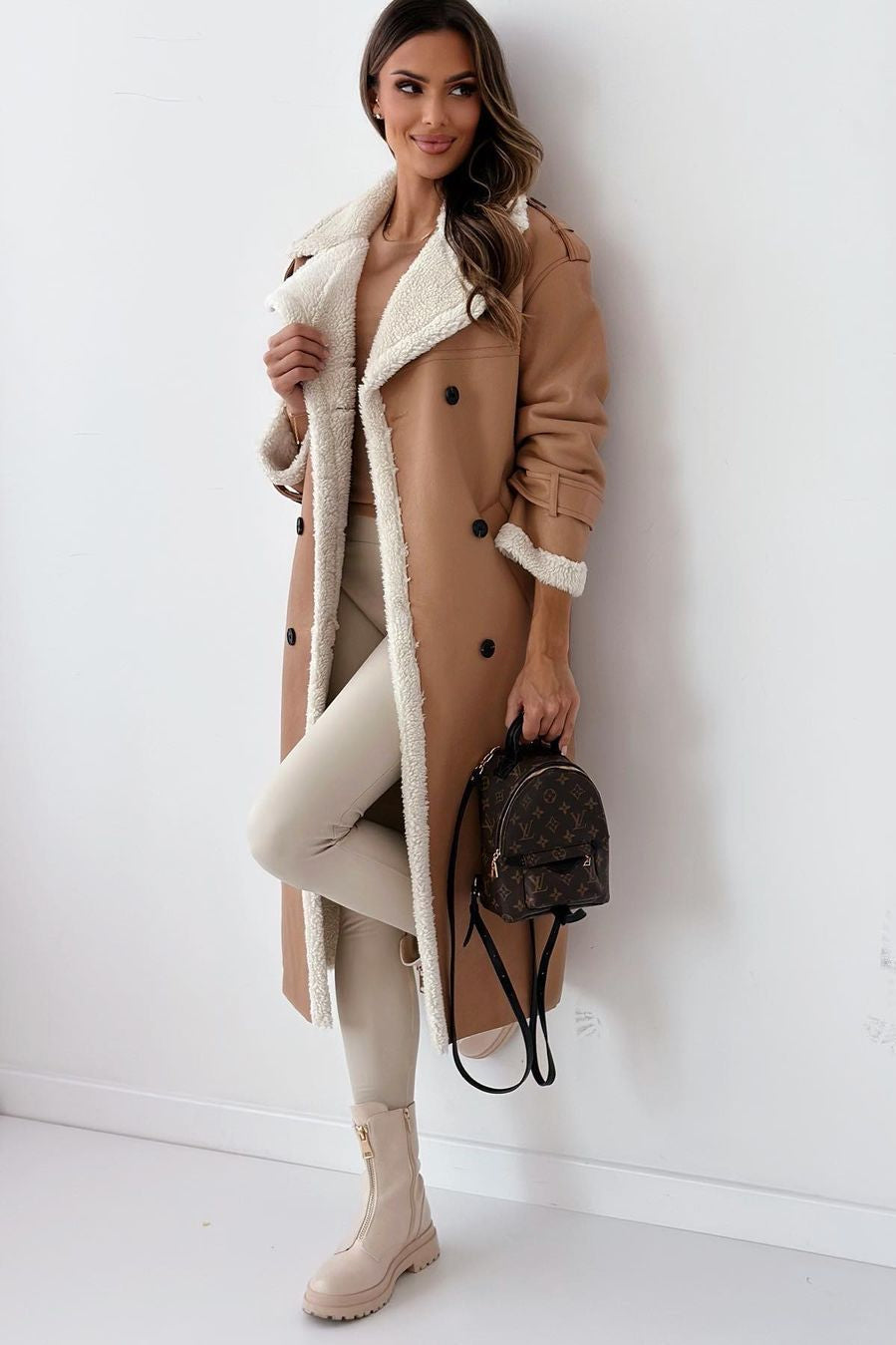 Reversible Fleece Stand Collar Coat coats