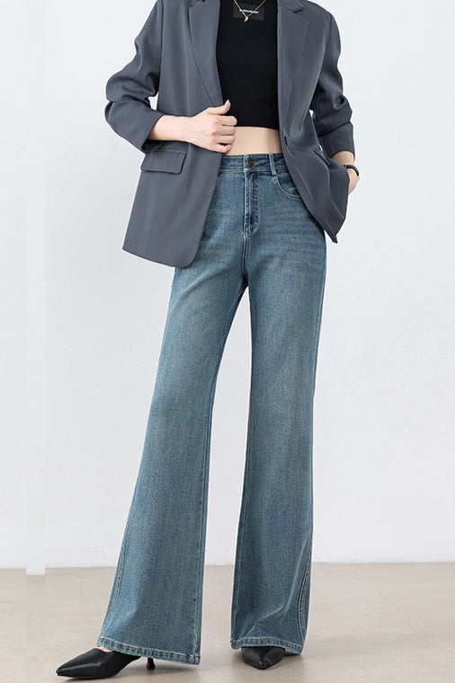 High Waist Tencel Stretch Flared Jeans Blue / S Main image