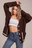 Color Block Pocket Cardigan S / Red