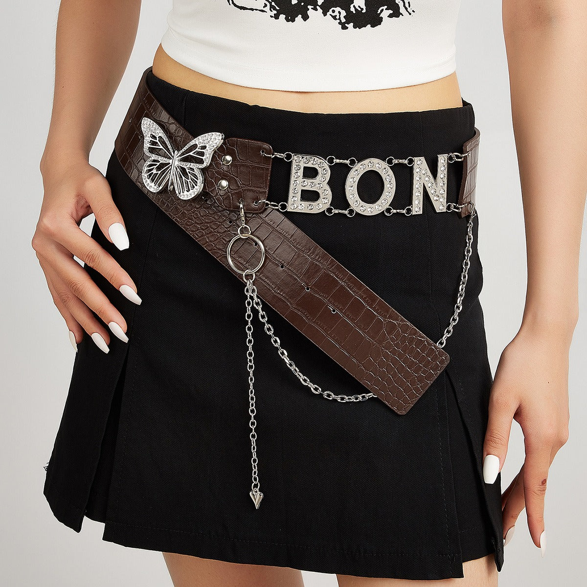 Vintage Leather Butterfly Buckle Belt Secondary image