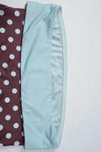 Polka Dot Bandeau Top High Waist Color Block Bodycon Skirt Set