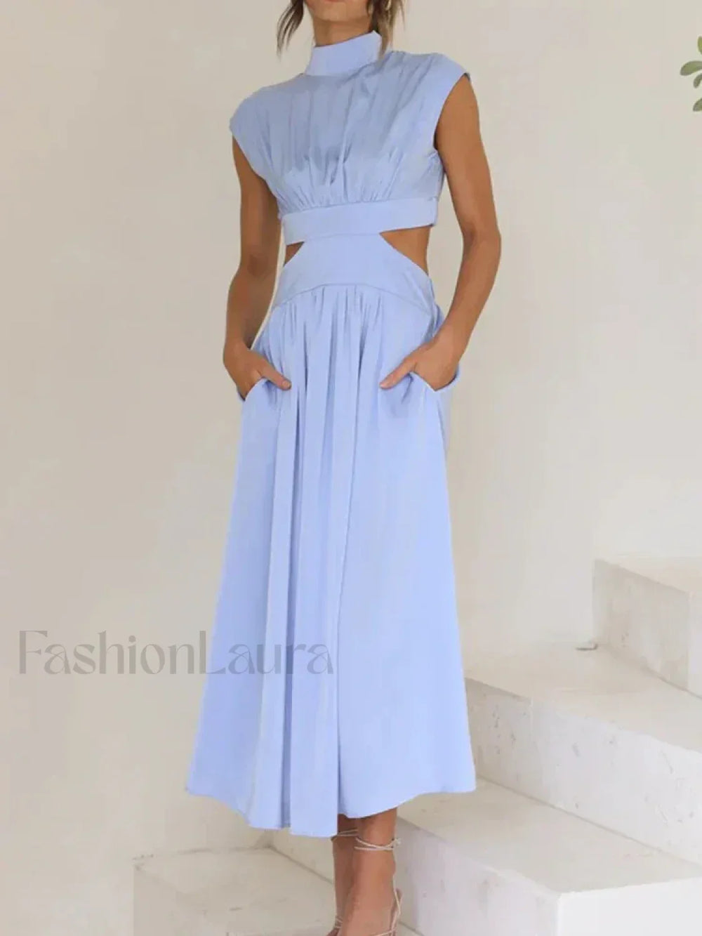 Beach Maxi Hollow Out Casual Fashion Summer Sexy V neck Long Midi Dress