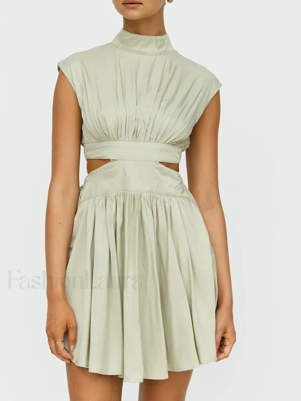 Beach Maxi Hollow Out Casual Fashion Summer Sexy V neck Long Midi Dress LIGHT GREEN / S