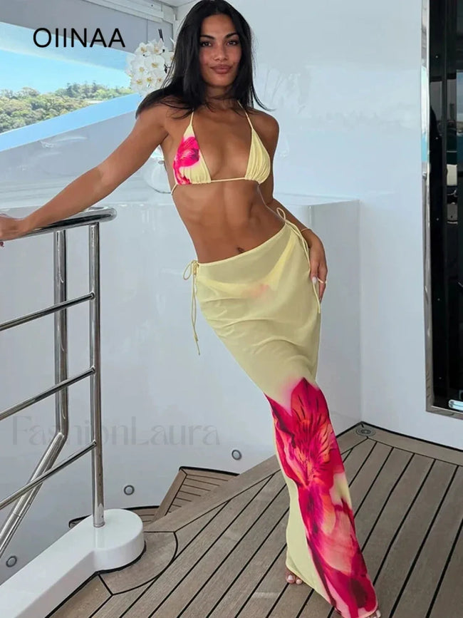Beach Skirt Backless Three Piece Set Main image