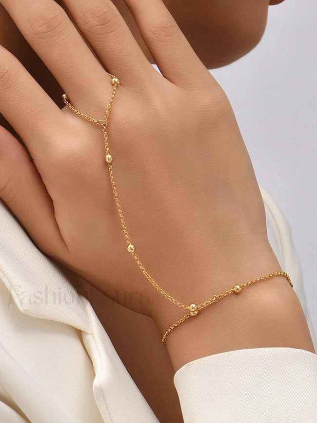 Bead Chain Mittens Bracelet Gold / One Size Bracelets Main image