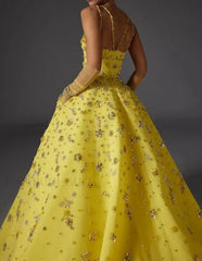 Beaded Floral Strap Maxi Dress