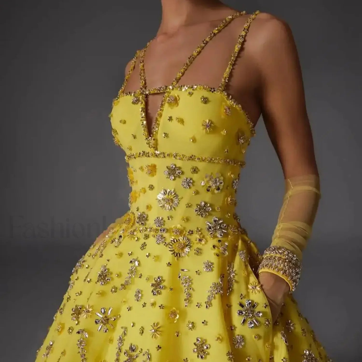 Beaded Floral Strap Maxi Dress Main image