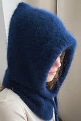Wool Knit Balaclava Hooded Scarf Hat