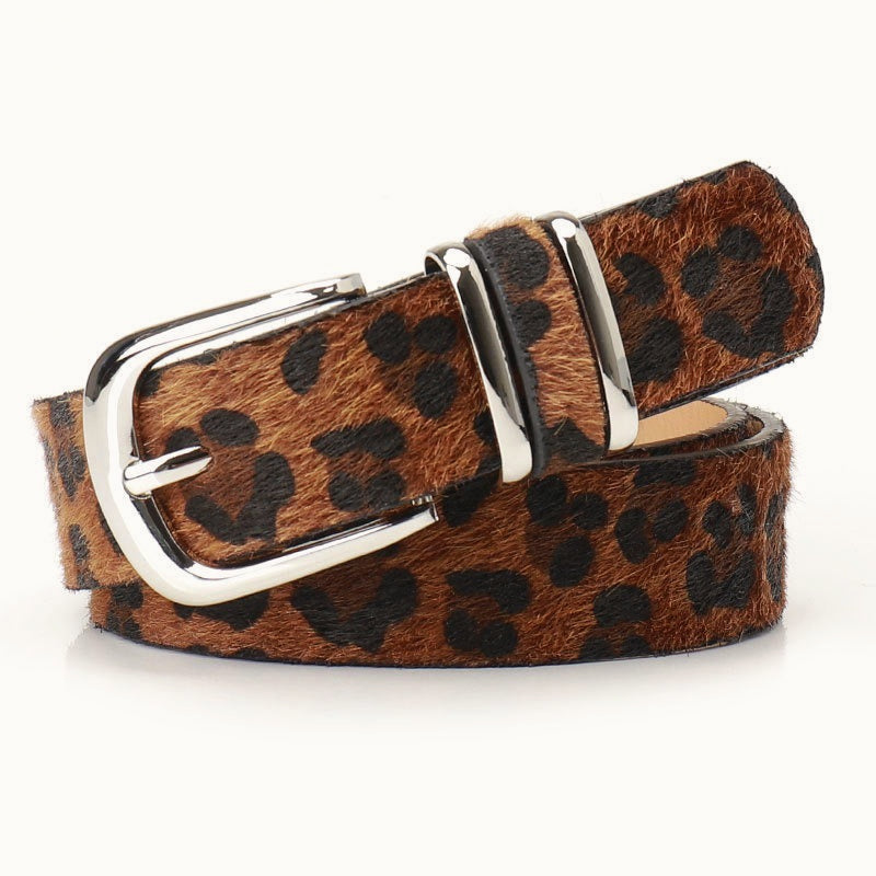 Leopard Double Ring Buckle Versatile Waist Belt Secondary image