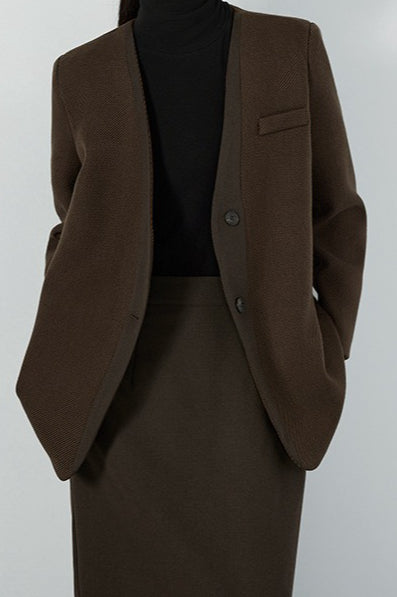V Neck Single Breasted Blazer Main image
