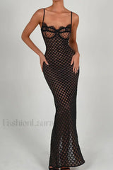 Belindia Lace Stylish Maxi Dress S / Black