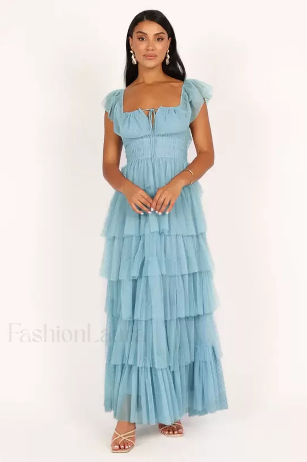 Belle Elegant Maxi Dress S / Blue