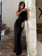 Beloved Knotted Sleeveless Long Dress Black / XS Dresses