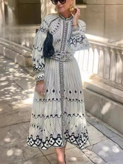 Belted A Line Boho Dress