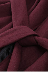 Elegant Scarf Collar Long Solid Overcoat