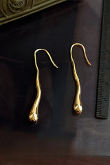 Vintage Asymmetrical Liquid Drop Earrings