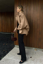 Batwing Sleeve Wool Blend Coat coats