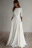 Three Quarter Sleeve Pocket Formal Dress