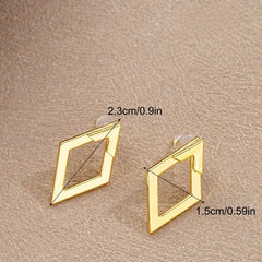 Geometric Double Layer Diamond Earrings
