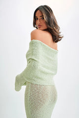 Off Shoulder One Shoulder Knit Sweater Dress