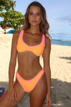 Black and White Trim Bikini Set orange / S