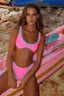 Black and White Trim Bikini Set pink1 / S