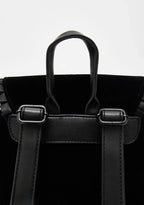 Black Gothic Velvet Witch Harajuku Magic Embroidery Dark Punk Shoulder Bag Black