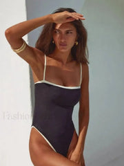 Black High Cut One Piece