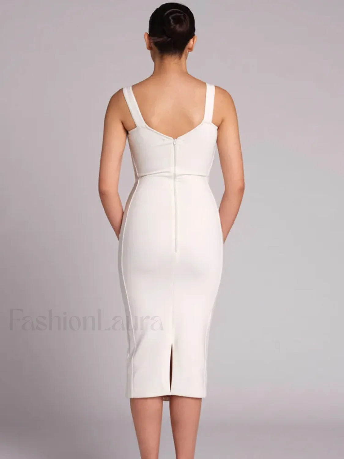 Black Lace Bandage Midi Dress