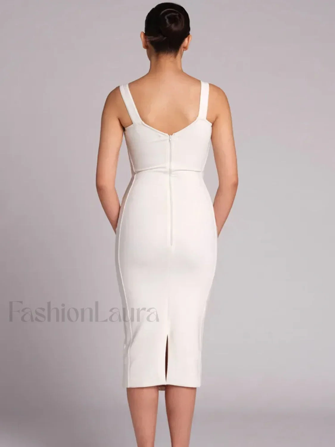 Black Lace Bandage Midi Dress Secondary image