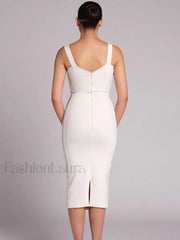 Black Lace Bandage Midi Dress