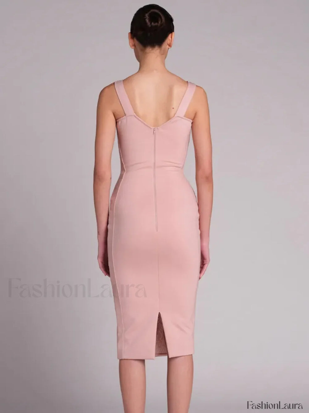 Black Lace Bandage Midi Dress