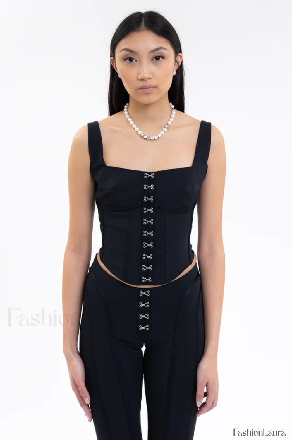 Black Lara Stylish Corset Top