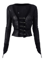 Black Mesh Safety Pin Cardigan Black / S Sweaters