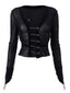 Black Mesh Safety Pin Cardigan Black / S Sweaters