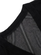 Black Mesh Safety Pin Cardigan Sweaters