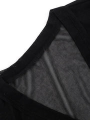 Black Mesh Safety Pin Cardigan Sweaters