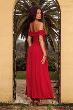 Black One Shoulder Off The Shoulder Tube Top Maxi Dress