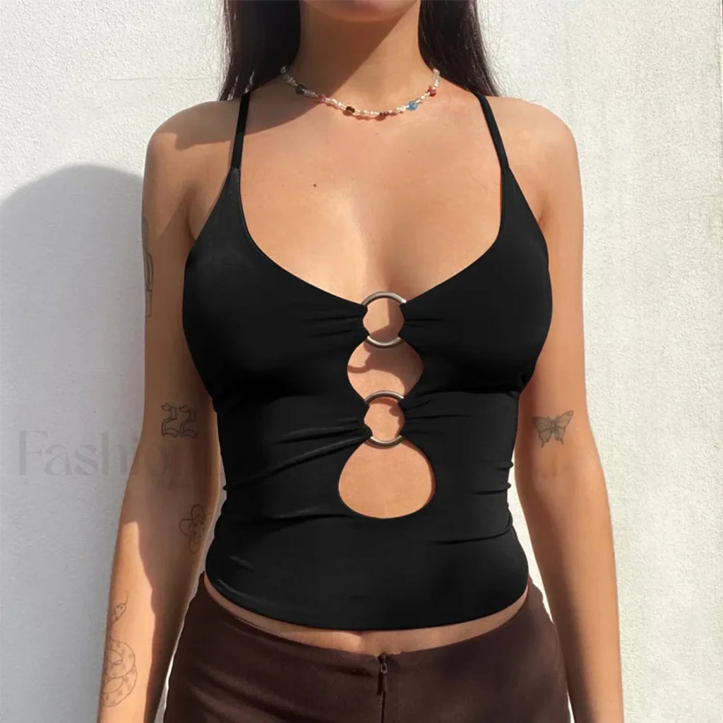 Black Party Club Crop Top Black / S