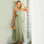 Black Ruffle Lace Up Midi Dress army green / S