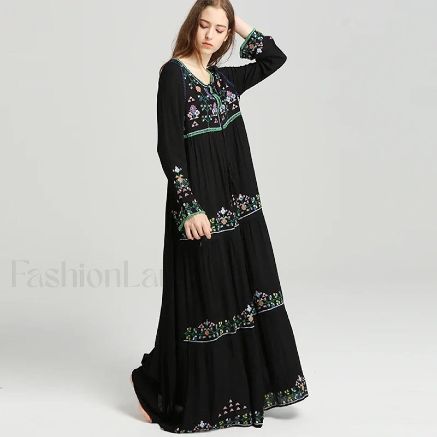 Black Tassel Vintage Boho Dress Secondary image