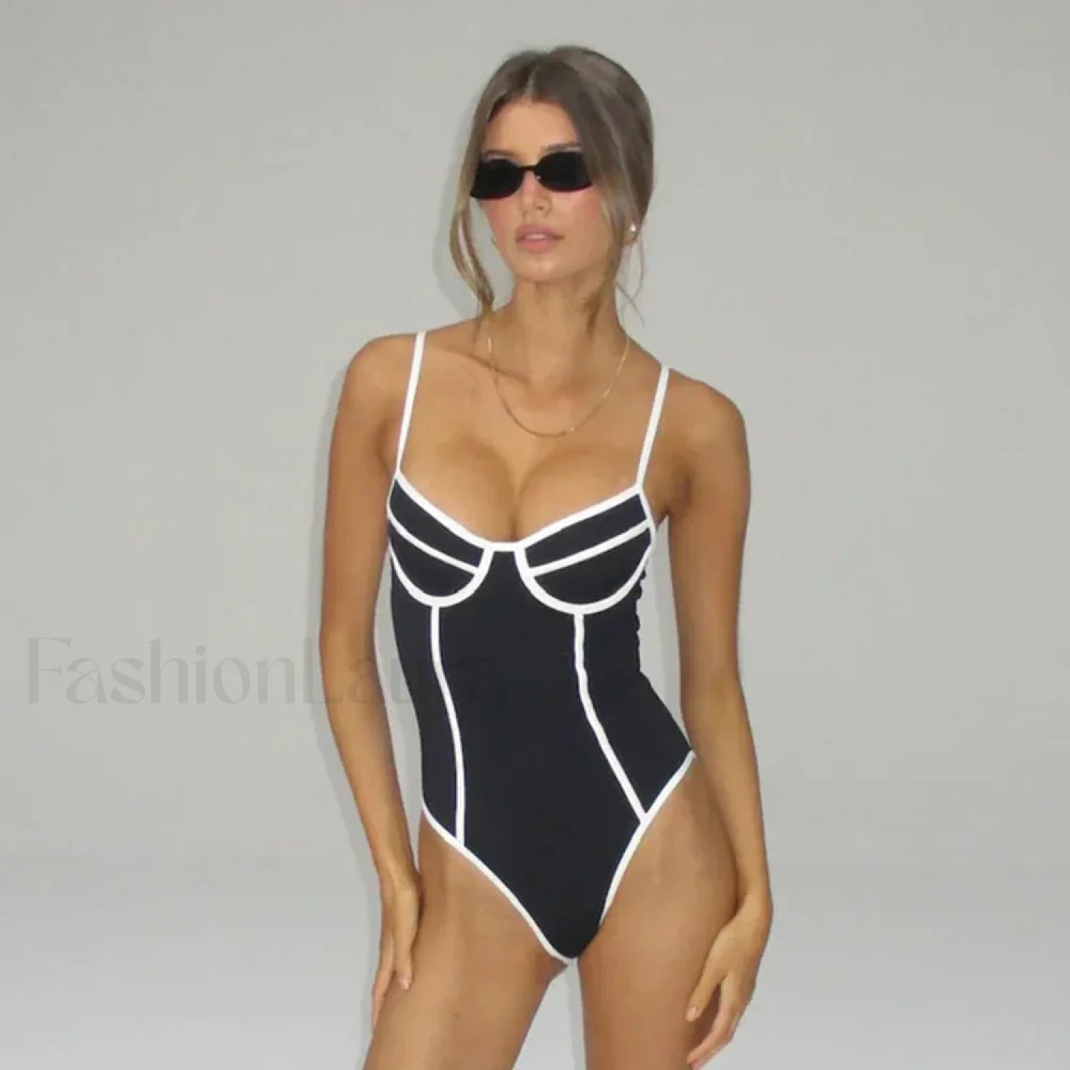 Black White Bikini One Piece Main image
