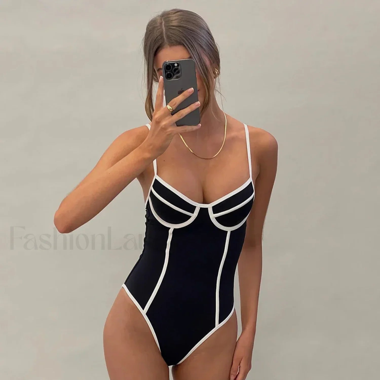 Black White Bikini One Piece Secondary image