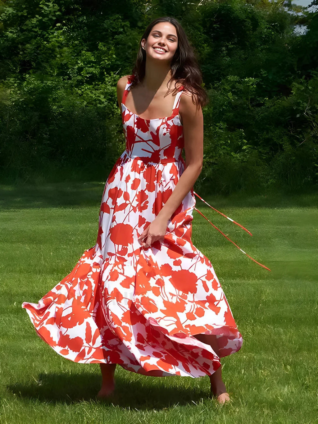 Blooming In Summer Floral Print Cami Long Dress Dresses