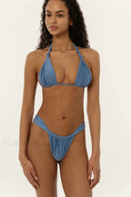 Blue Triangle Bikini Set
