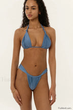 Blue Triangle Bikini Set