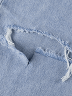 Blue Wash Straight Leg Knee Ripped Jeans Jeans